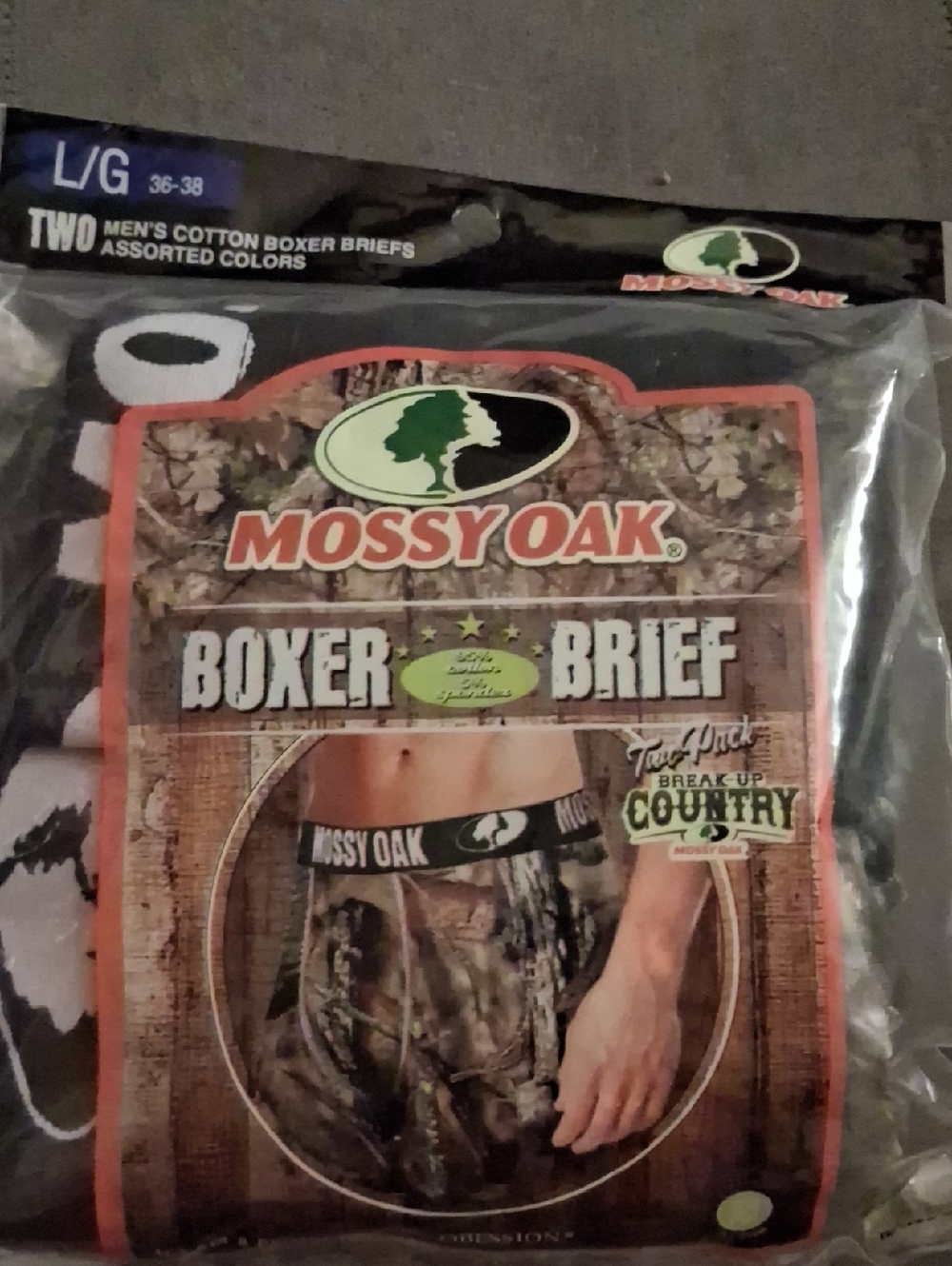 Mossy Oak Camo Boxer Briefs in Green, Brown, Black